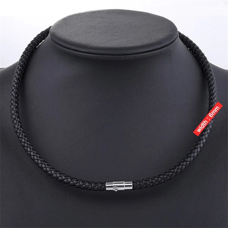 Punk Leather Rope Chain Necklace