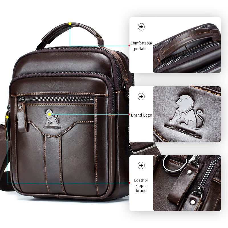 Men's Retro Leather Crossbody Shoulder Bag