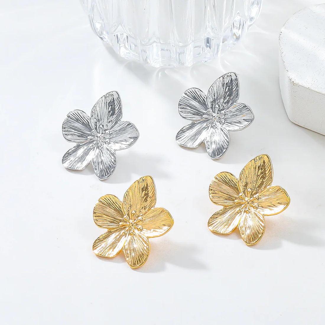 2PC Flower Stud Earrings