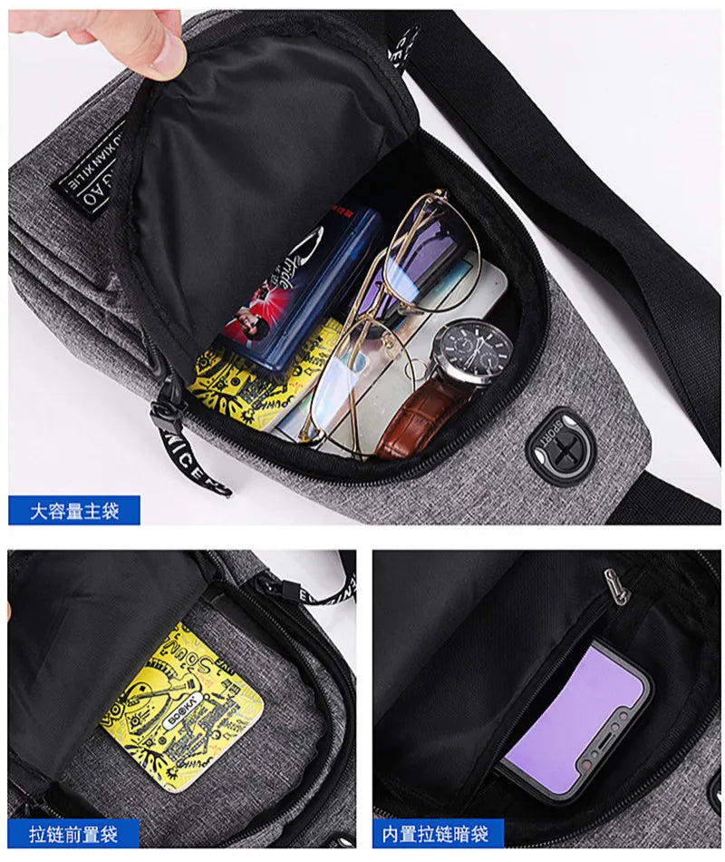 Men's Casual Canvas Chest Bag