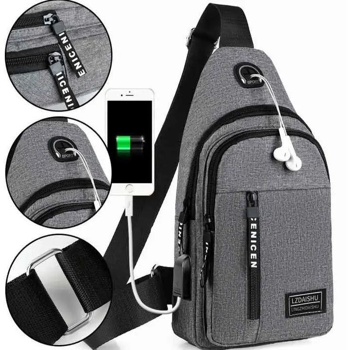 Men's Casual Canvas Chest Bag