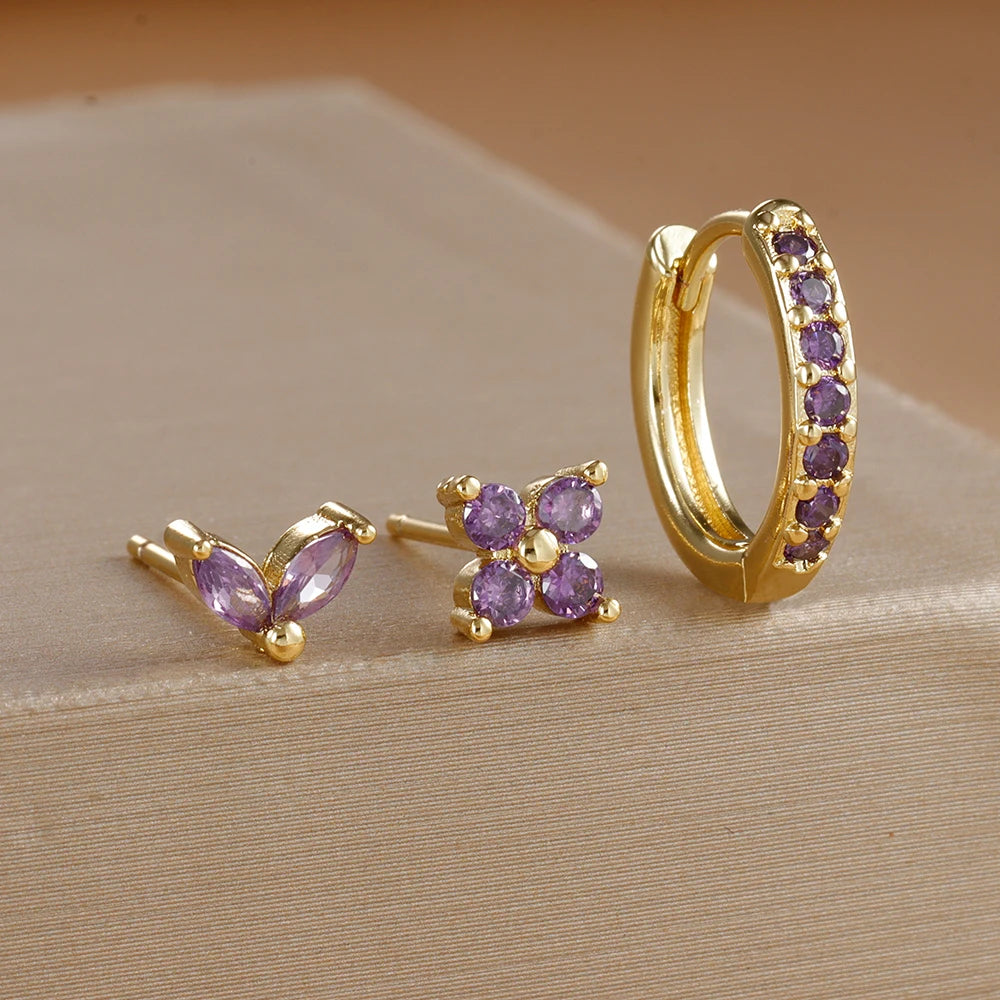 3PCS Gold Earrings Set