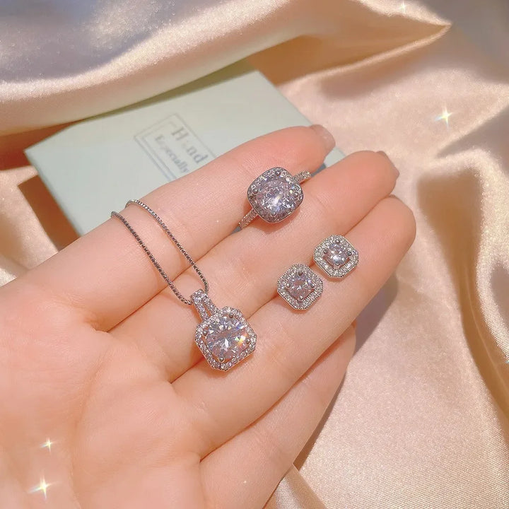 Moissanite Jewelry Set – 3PCS
