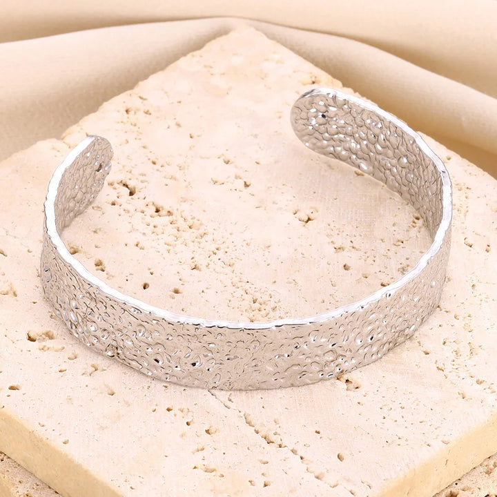 Chunky Gold Flower Cuff Bangle