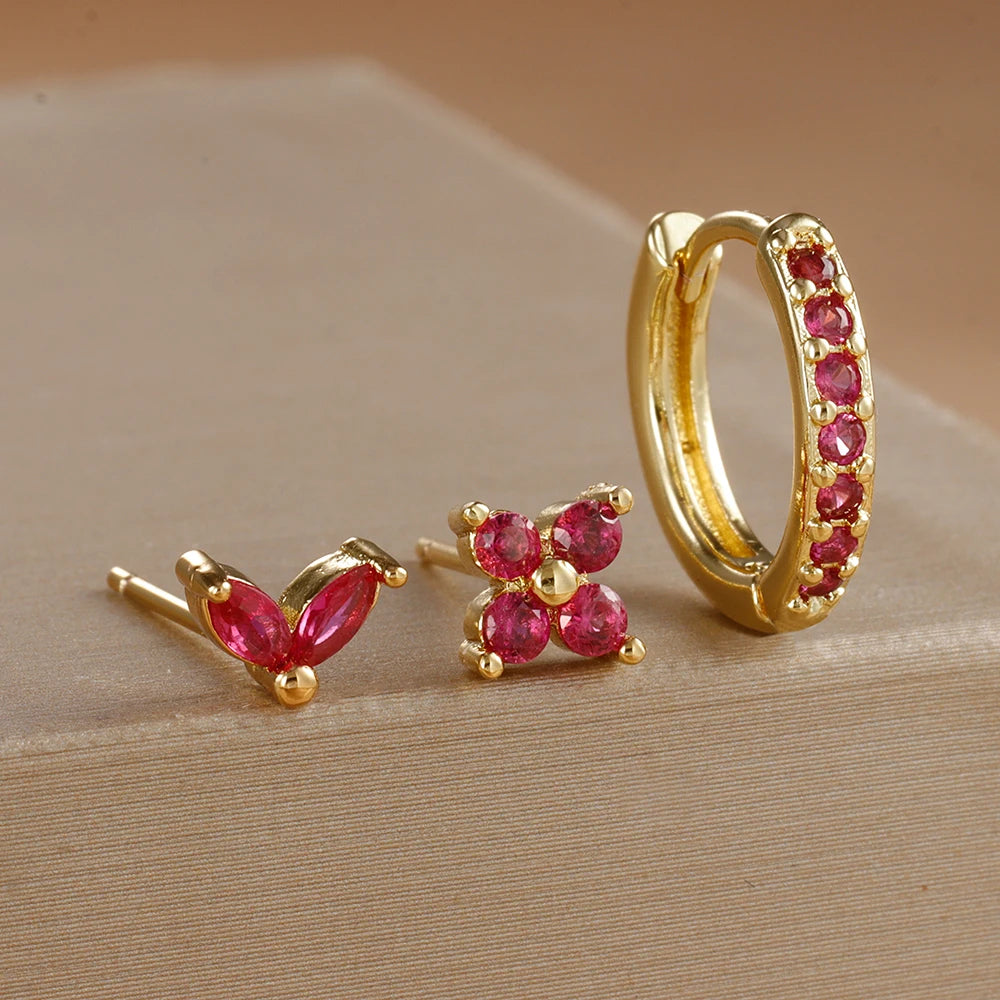 3PCS Gold Earrings Set