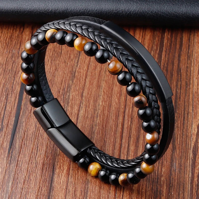 Men's Leather Rope Bracelet