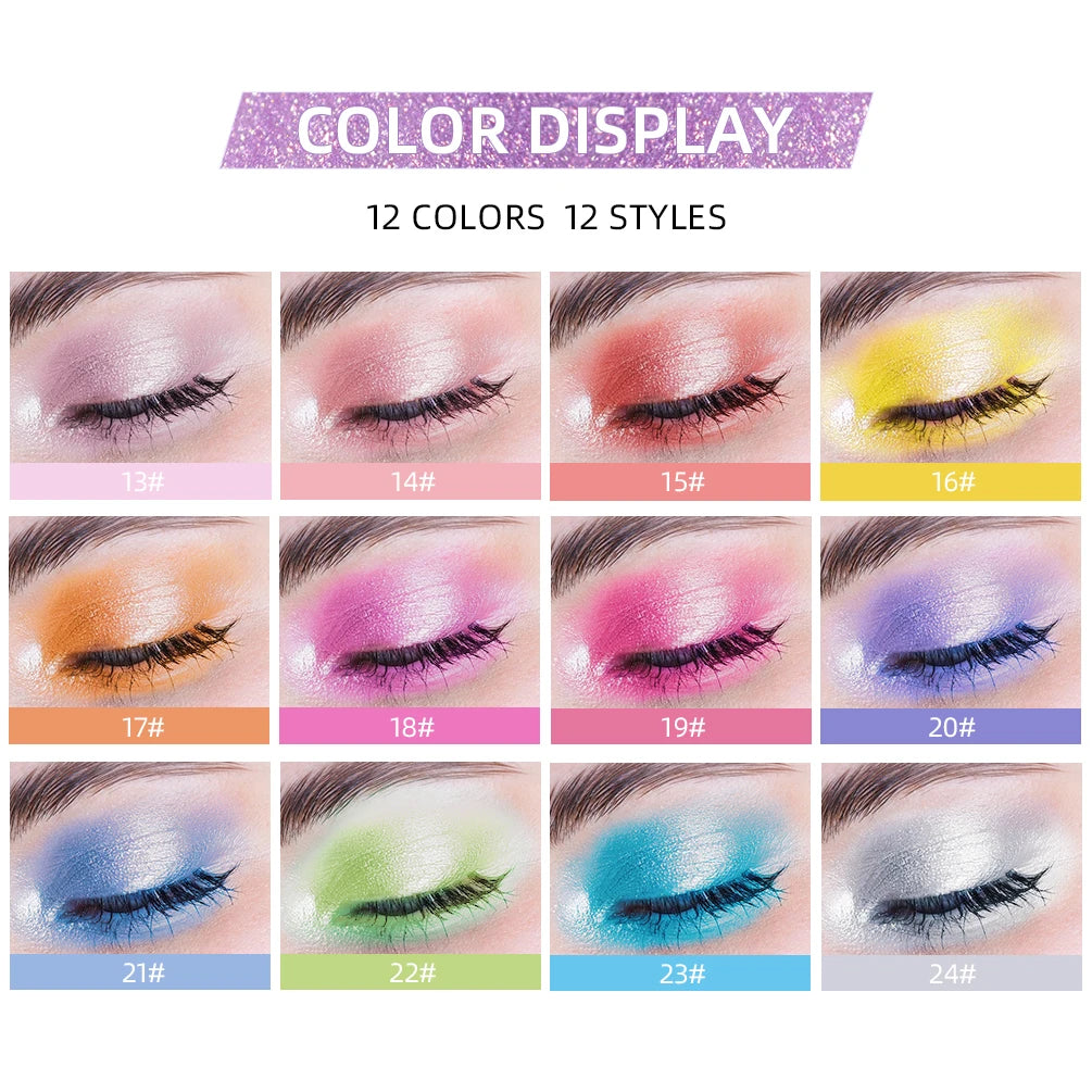 QIBEST Glitter Eyeshadow Set (12 Colors)