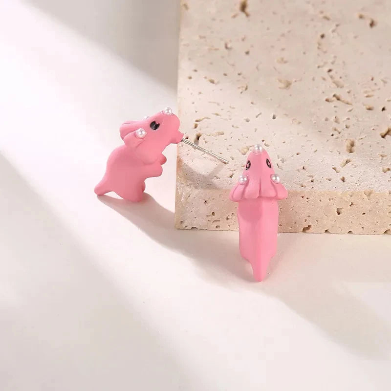 3D Cat Clay Stud Earrings
