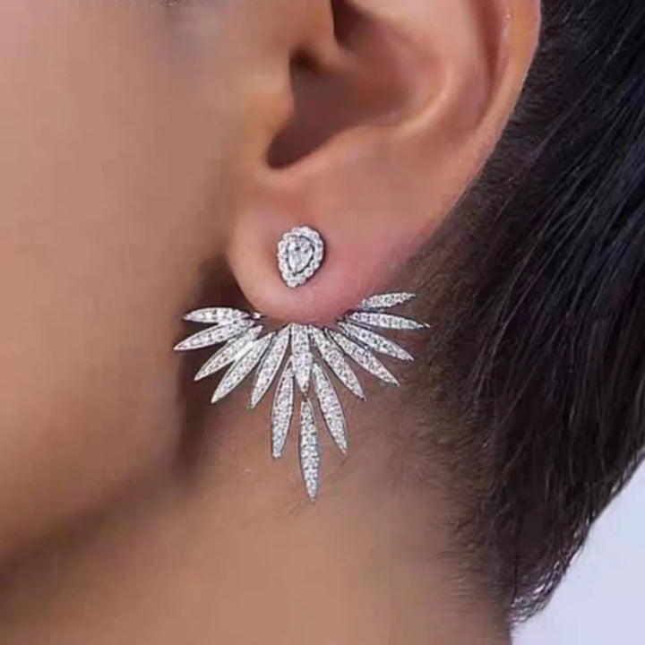 Crystal Wing Stud Earrings