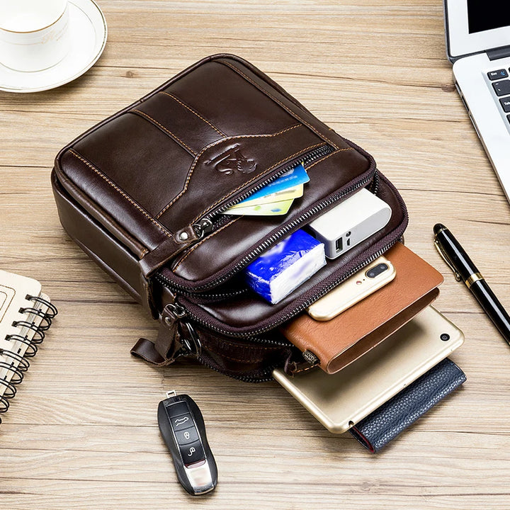Men's Retro Leather Crossbody Shoulder Bag