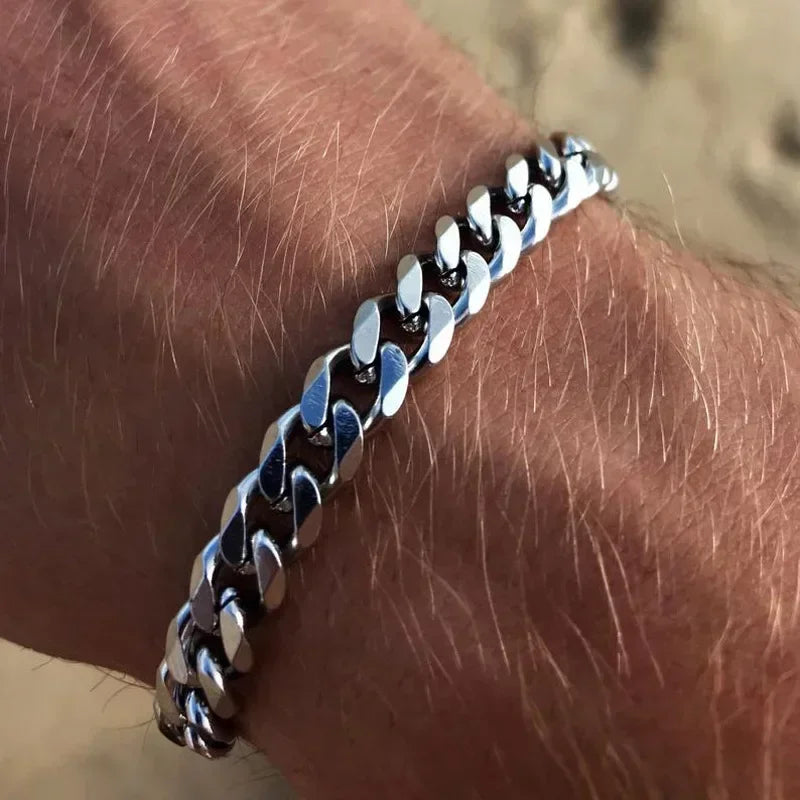Men's 3/5/7mm Stainless Steel Cuban Chain Bracelet