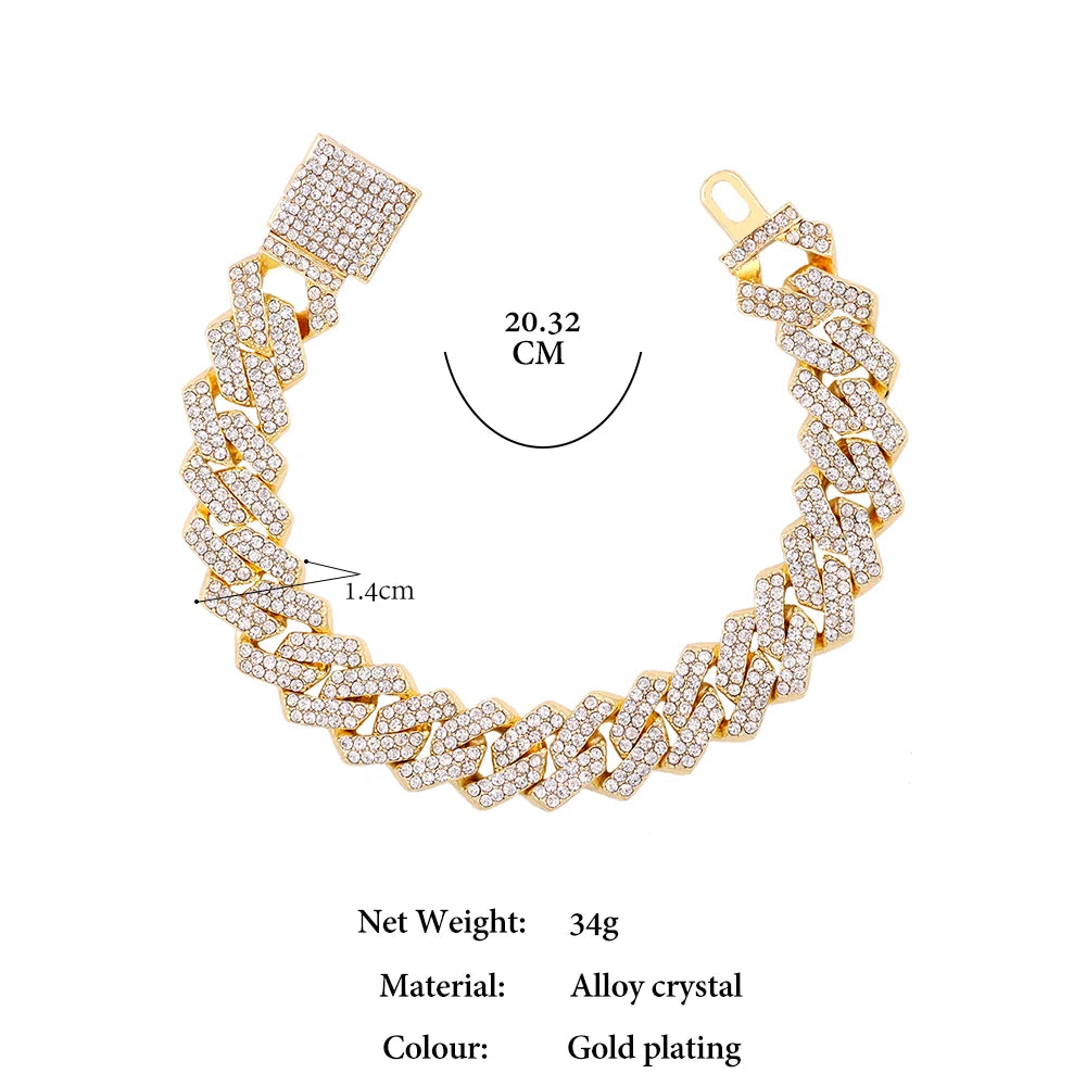 14MM Iced Cuban Link Bracelet