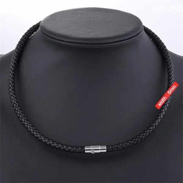 Punk Leather Rope Chain Necklace