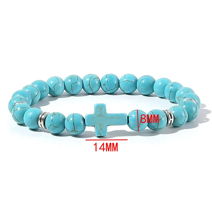 Prayer Beads Hematite Cross Bracelet
